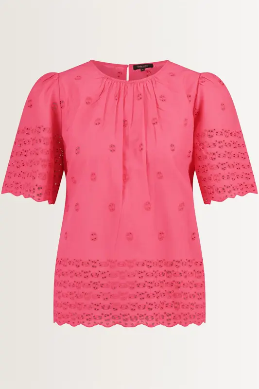 Katoenen blouse met broderie