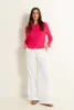 Poplin broek met wijde pijpen
