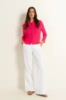 Poplin broek met wijde pijpen
