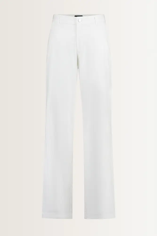 Poplin broek met wijde pijpen