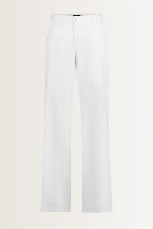 Poplin broek met wijde pijpen