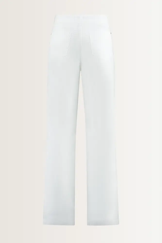 Poplin broek met wijde pijpen