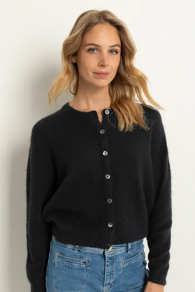 Zachte cardigan in alpacawolmix