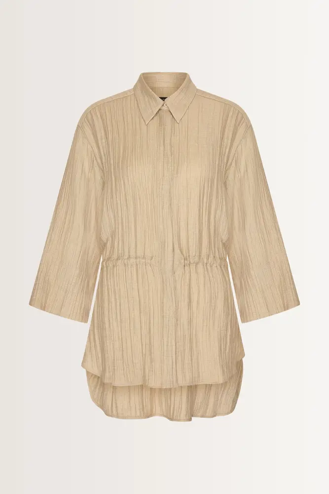 Casual blouse met strikceintuur
