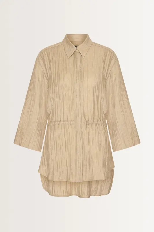 Casual blouse met strikceintuur