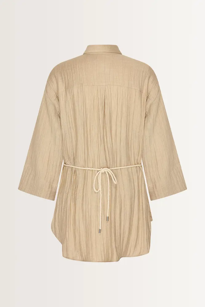 Casual blouse met strikceintuur