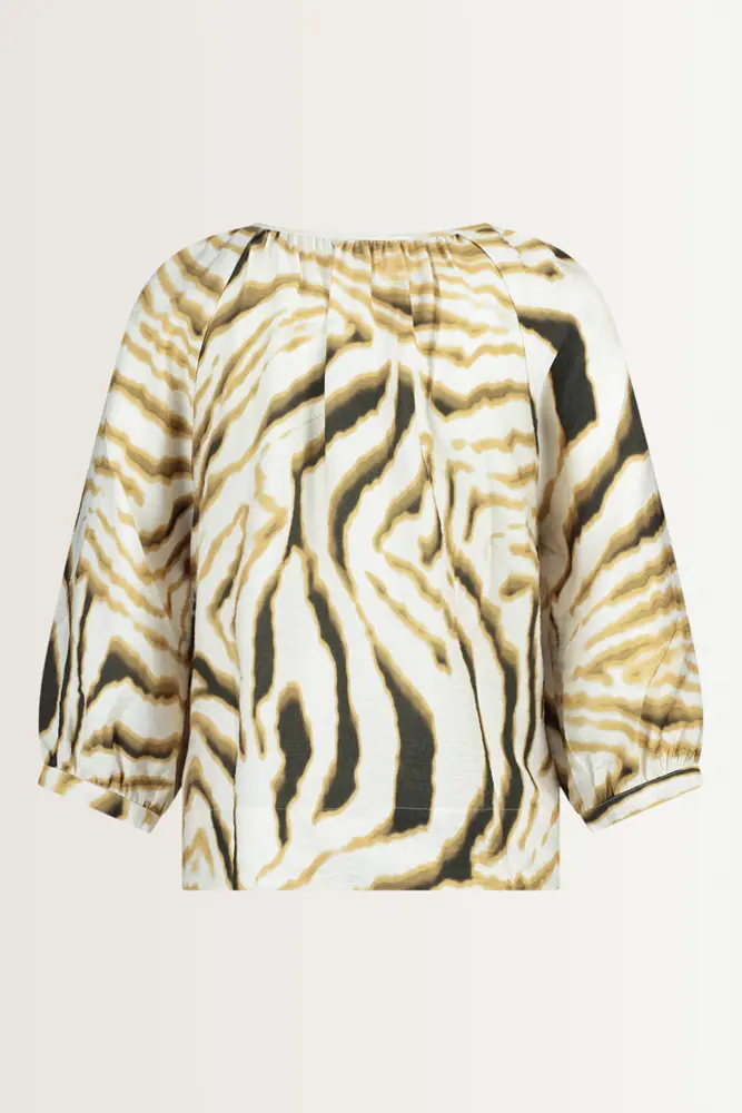 Print blouse met strikdetail