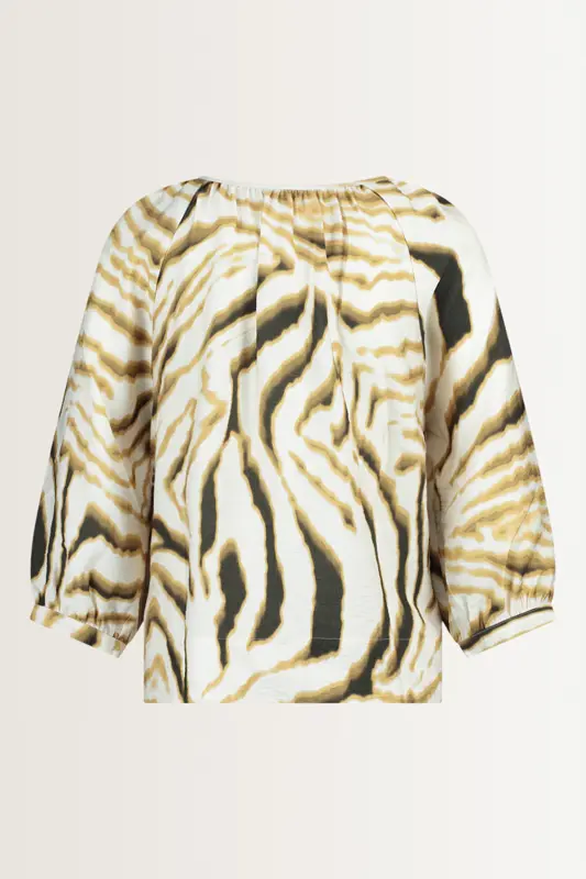 Print blouse met strikdetail