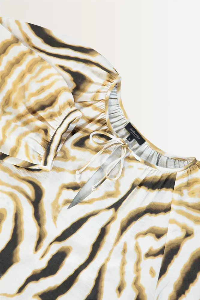 Print blouse met strikdetail