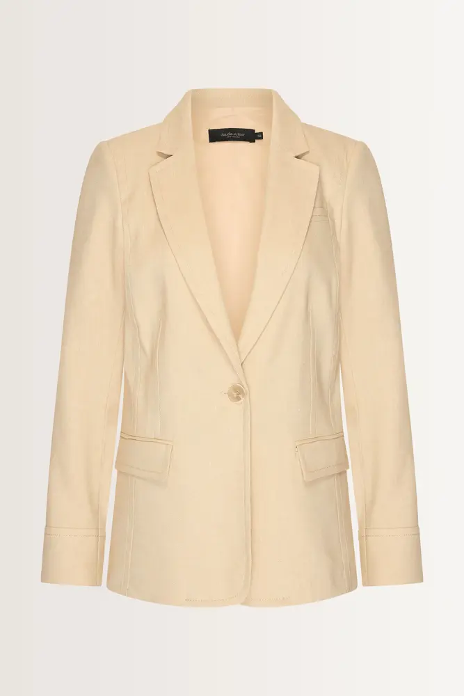Lange blazer linnenstructuur