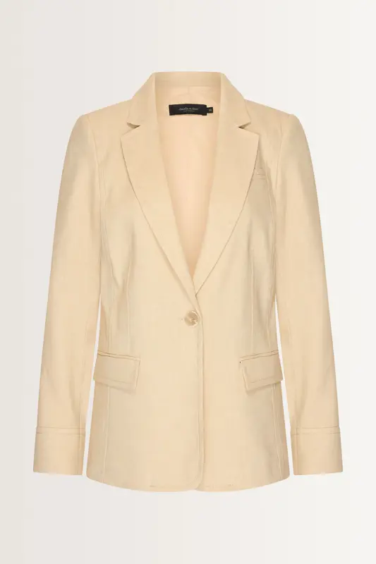 Lange blazer linnenstructuur