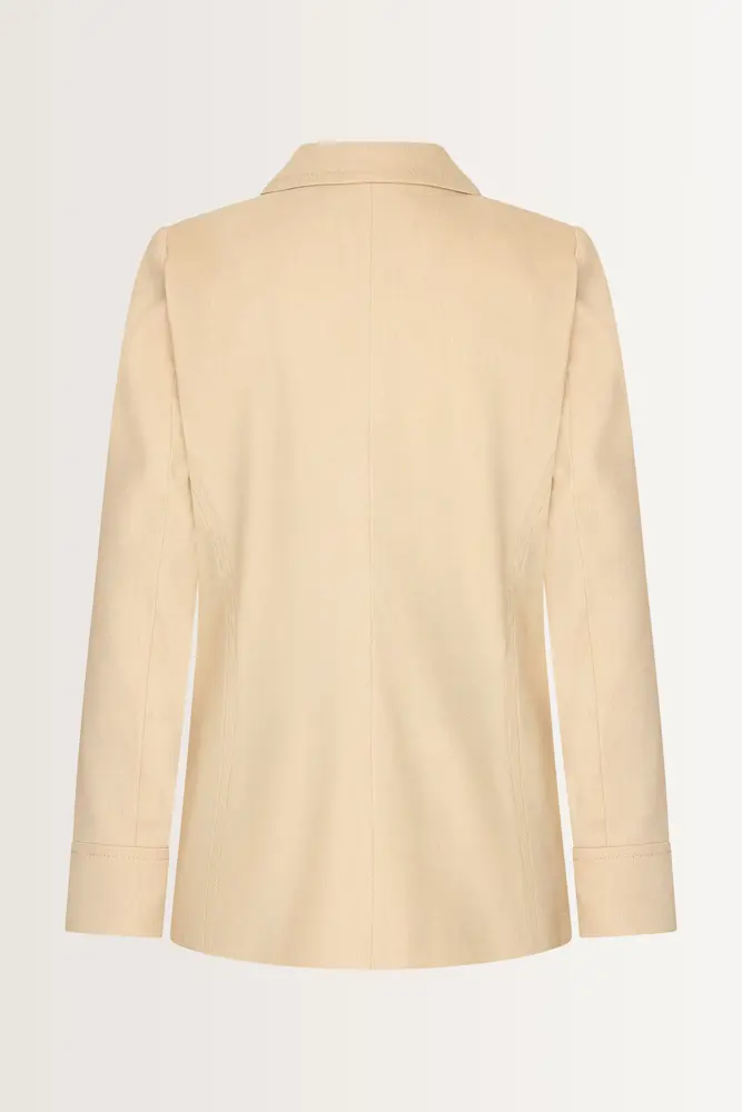 Lange blazer linnenstructuur