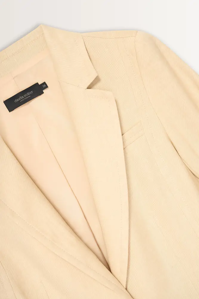 Lange blazer linnenstructuur