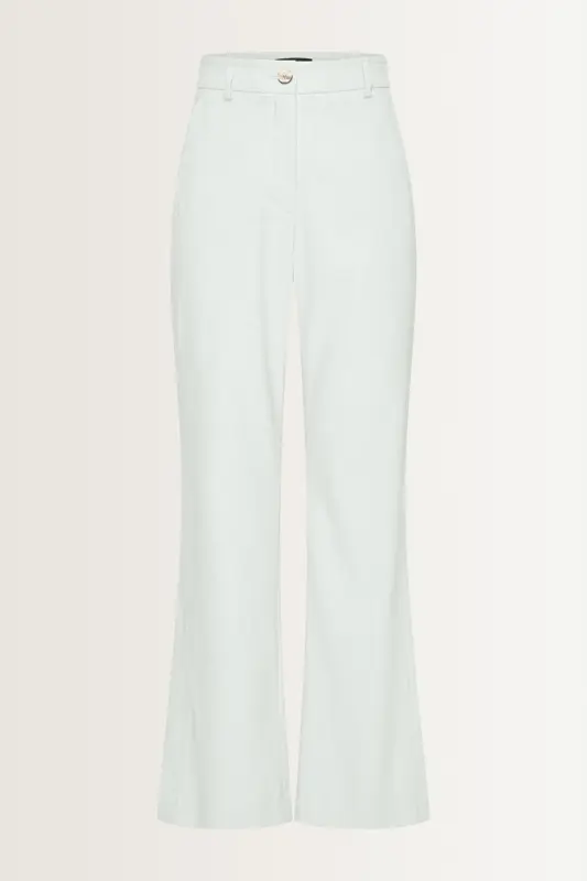 Linnenblend broek met flairpijp