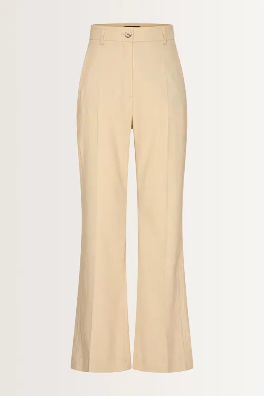 Linnenblend broek met flairpijp