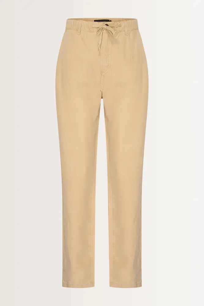 Linnenmix broek met drawstring