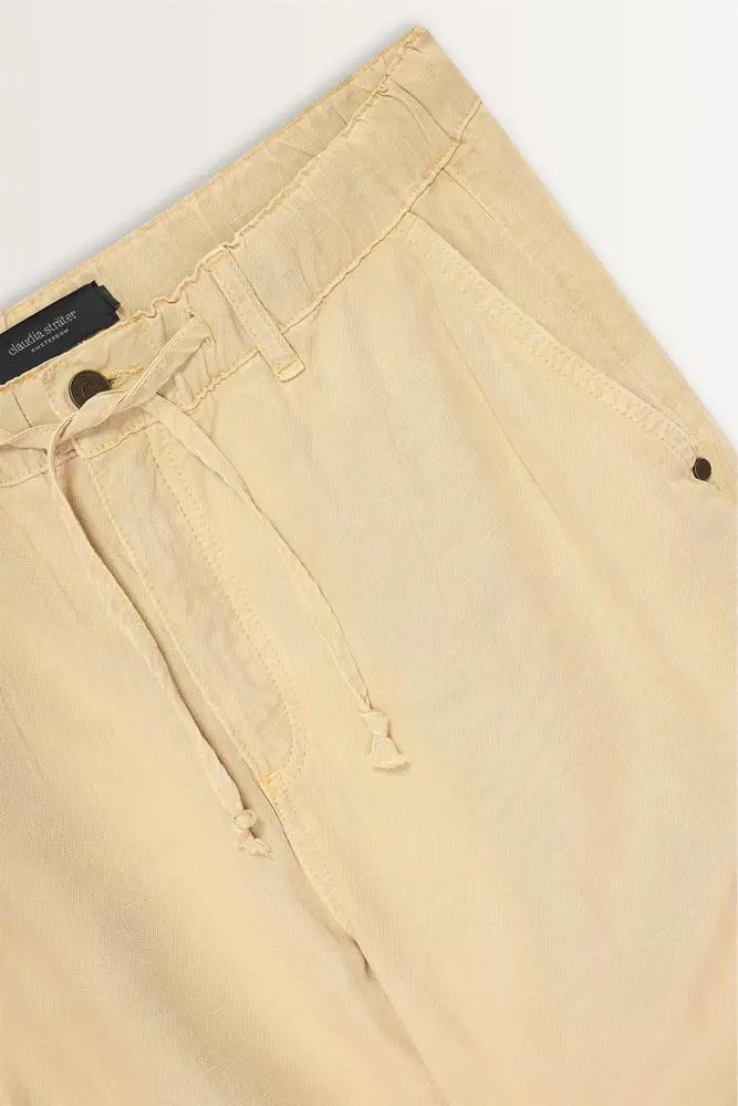 Linnenmix broek met drawstring