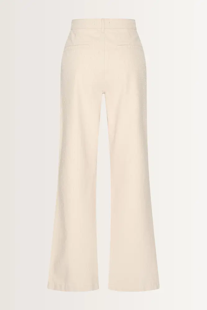 Denim broek met dotstructuur