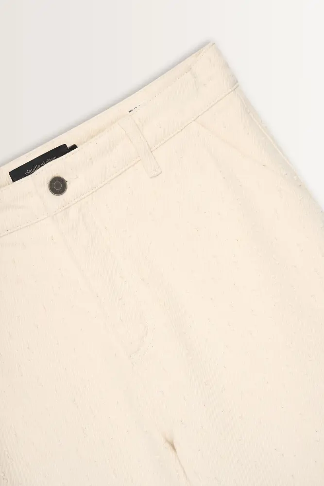 Denim broek met dotstructuur
