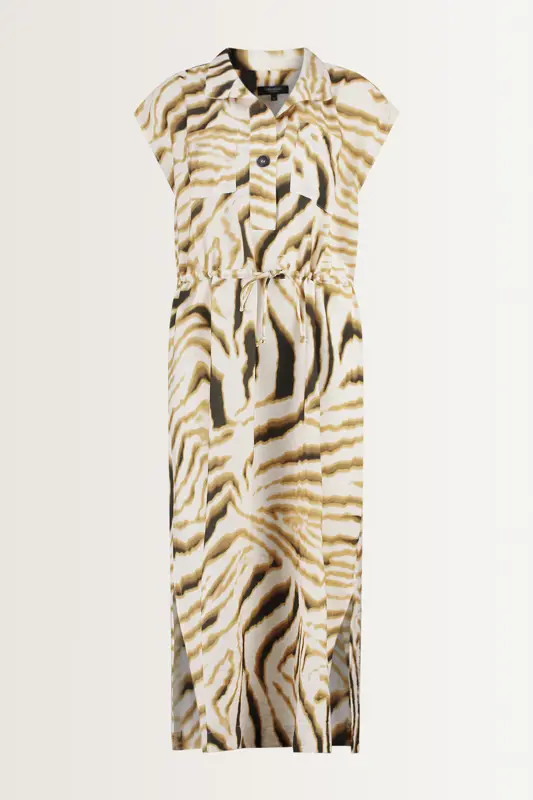 Midi-jurk in abstract dessin