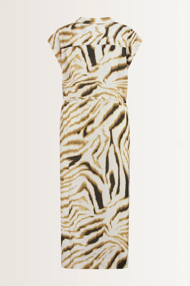 Midi-jurk in abstract dessin