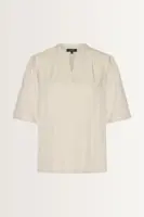 Licht glanzende blouse met V-hals