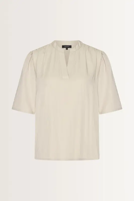 Licht glanzende blouse met V-hals