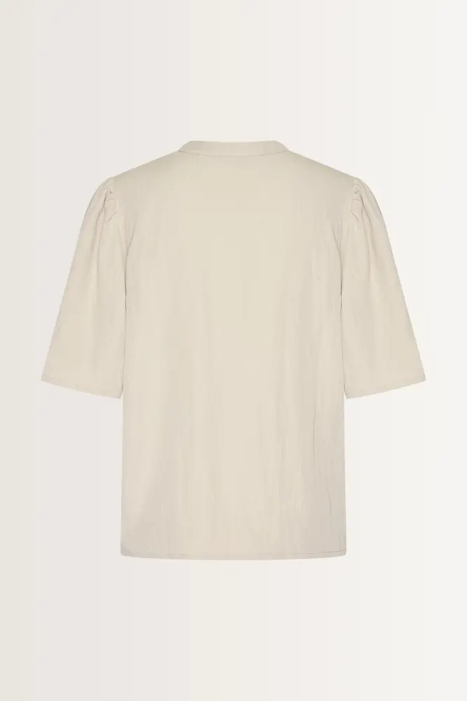 Licht glanzende blouse met V-hals