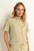 Katoenen blouse korte mouwen