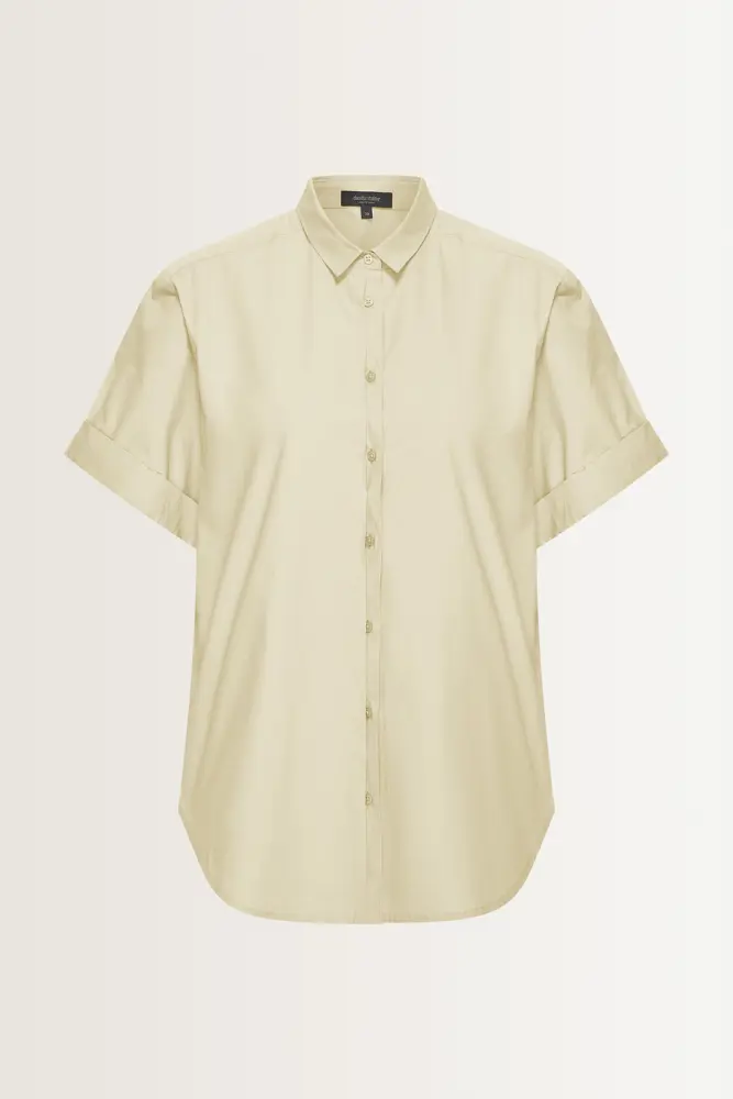 Katoenen blouse korte mouwen