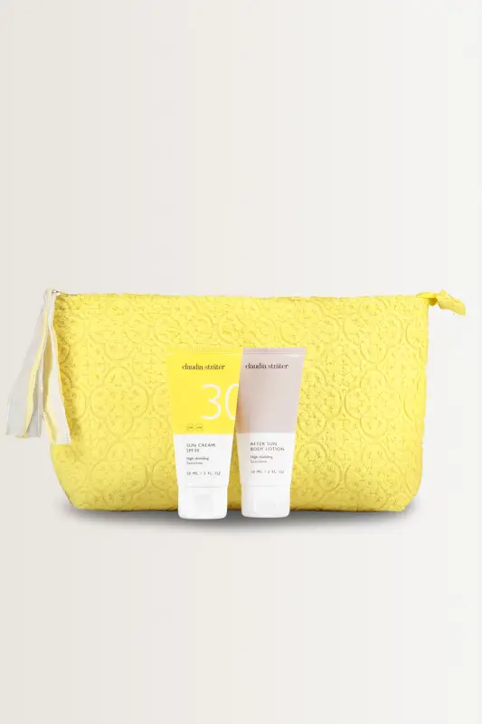 Suncare giftset met toilettas