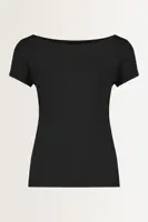 Jersey boothals top korte mouw