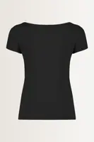 Jersey boothals top korte mouw