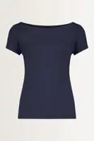Jersey boothals top korte mouw
