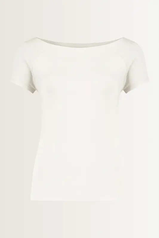 Jersey boothals top korte mouw