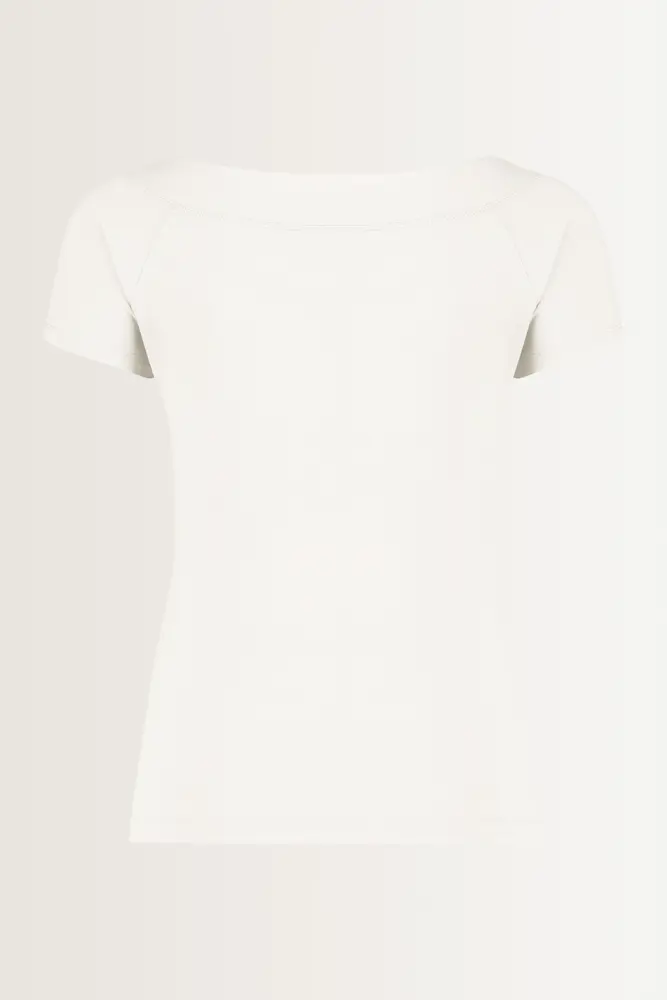 Jersey boothals top korte mouw