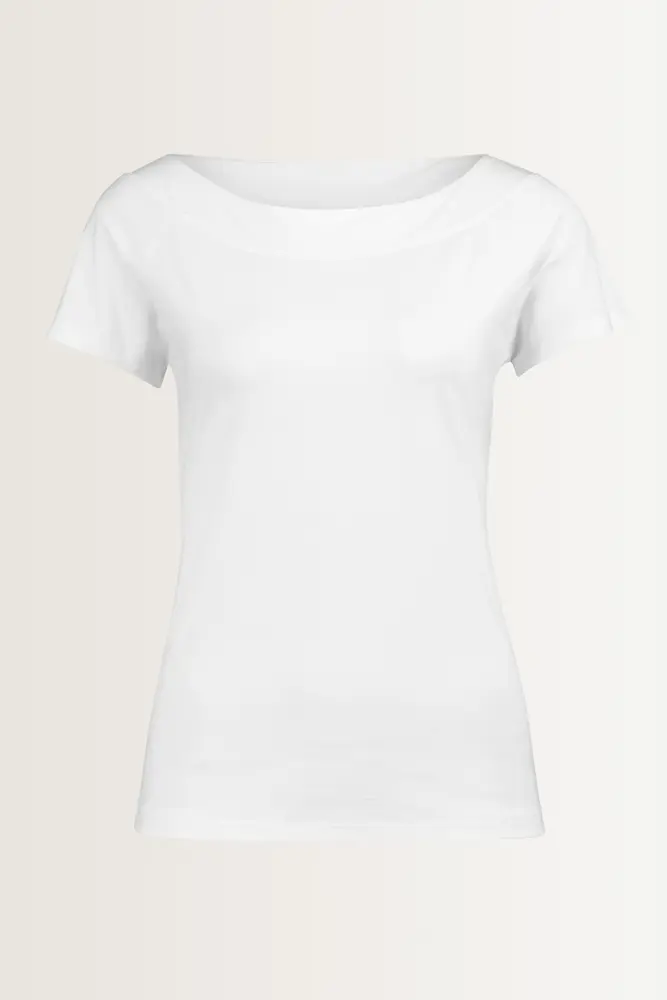 Jersey boothals top korte mouw
