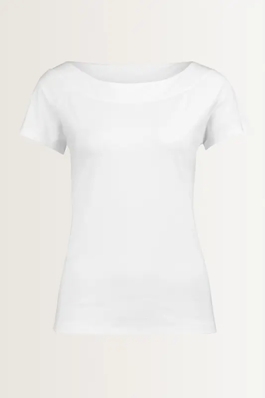 Jersey boothals top korte mouw