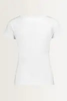 Jersey boothals top korte mouw