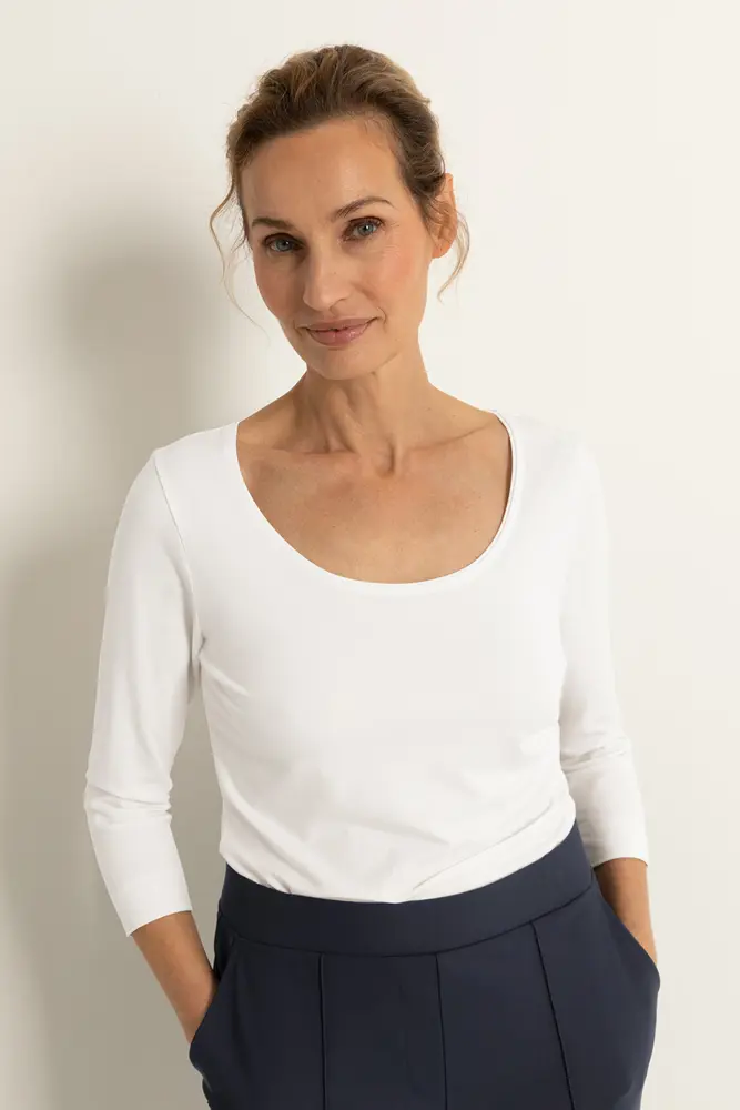 Basic top driekwartmouwen