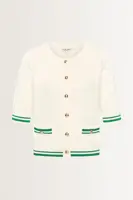 Preppy kabelvest met goudkleurige knopen