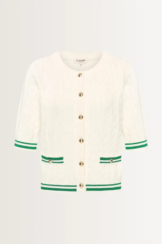 Preppy kabelvest met goudkleurige knopen