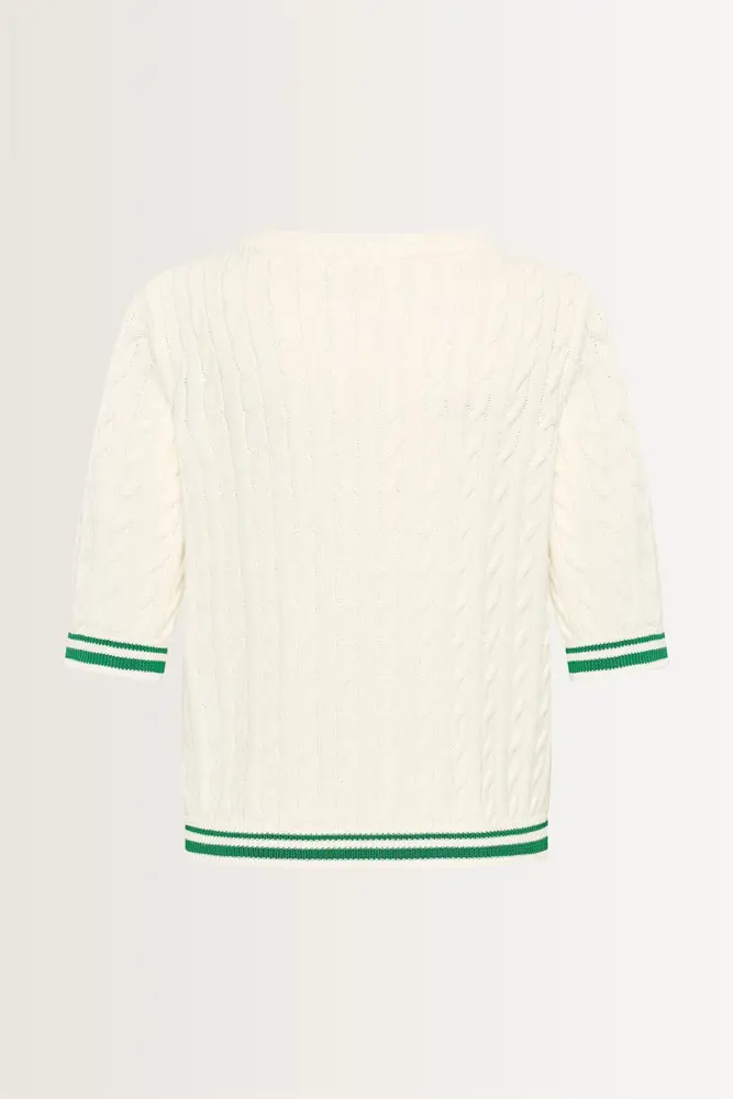 Preppy kabelvest met goudkleurige knopen