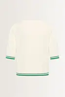 Preppy kabelvest met goudkleurige knopen