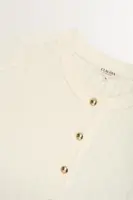 Preppy kabelvest met goudkleurige knopen