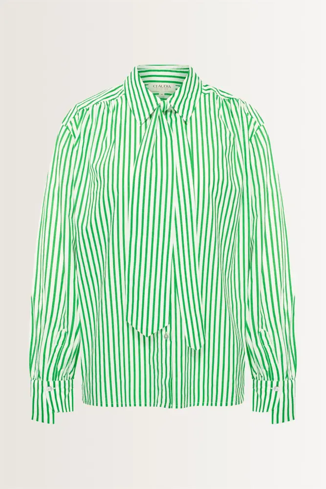 Gestreepte blouse met afneembare stropdas