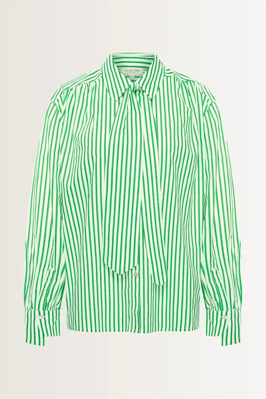 Gestreepte blouse met afneembare stropdas