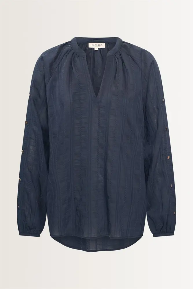 Blouse van seersucker jacquard