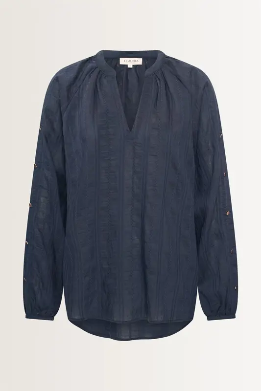 Blouse van seersucker jacquard