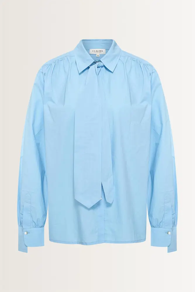 Effen blouse met afneembare stropdas
